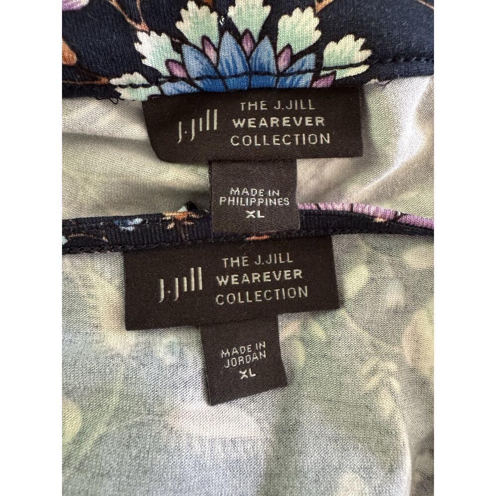 J. Jill Wearever Collection Floral Shirt & Pants Knit Set Women’s Size XL - Picture 8 of 9
